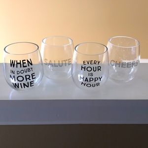 Target plastic stemless wine glasses set of 4